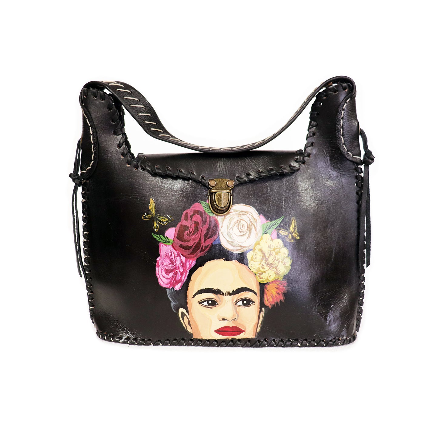 Frida Kahlo - Side Portrait Brown Handbag and Clutch set