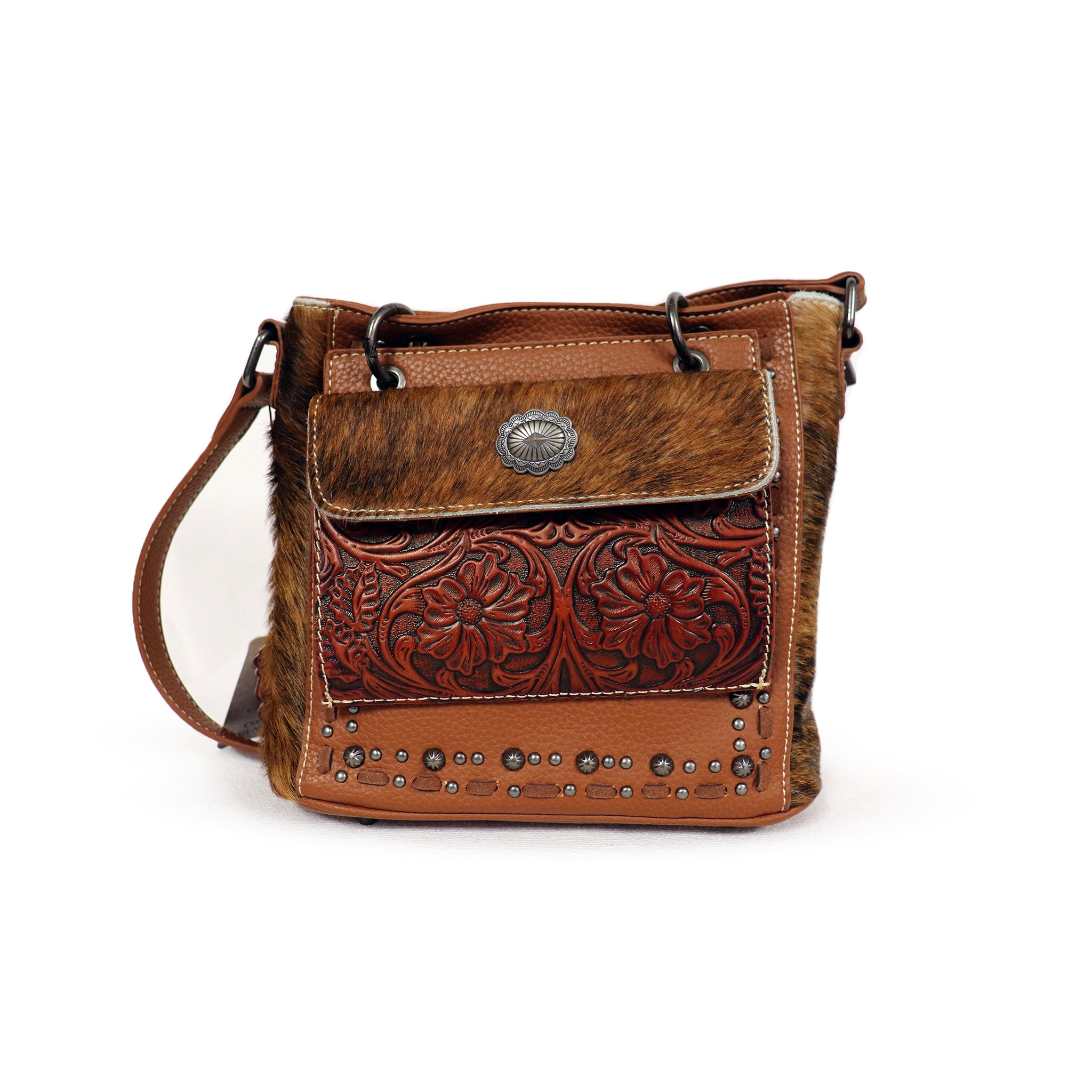 Montana West Hair On Cowhide Concealed Carry Crossbody Bag