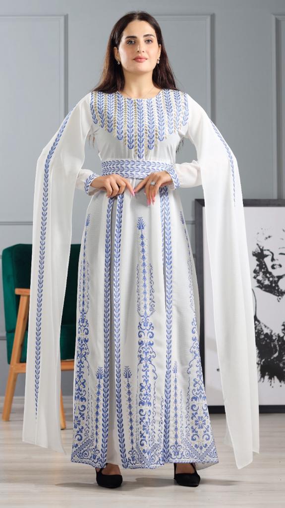 White Palestinian Dress