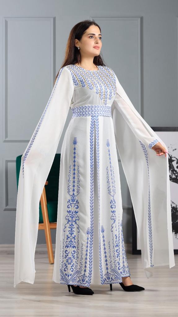 White Palestinian Dress