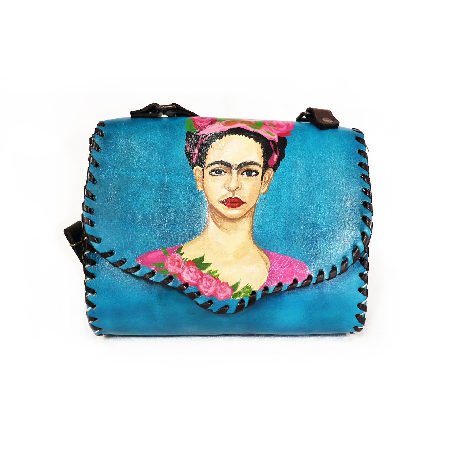 Frida Kahlo - Front Portrait Blue Handbag and Clutch set