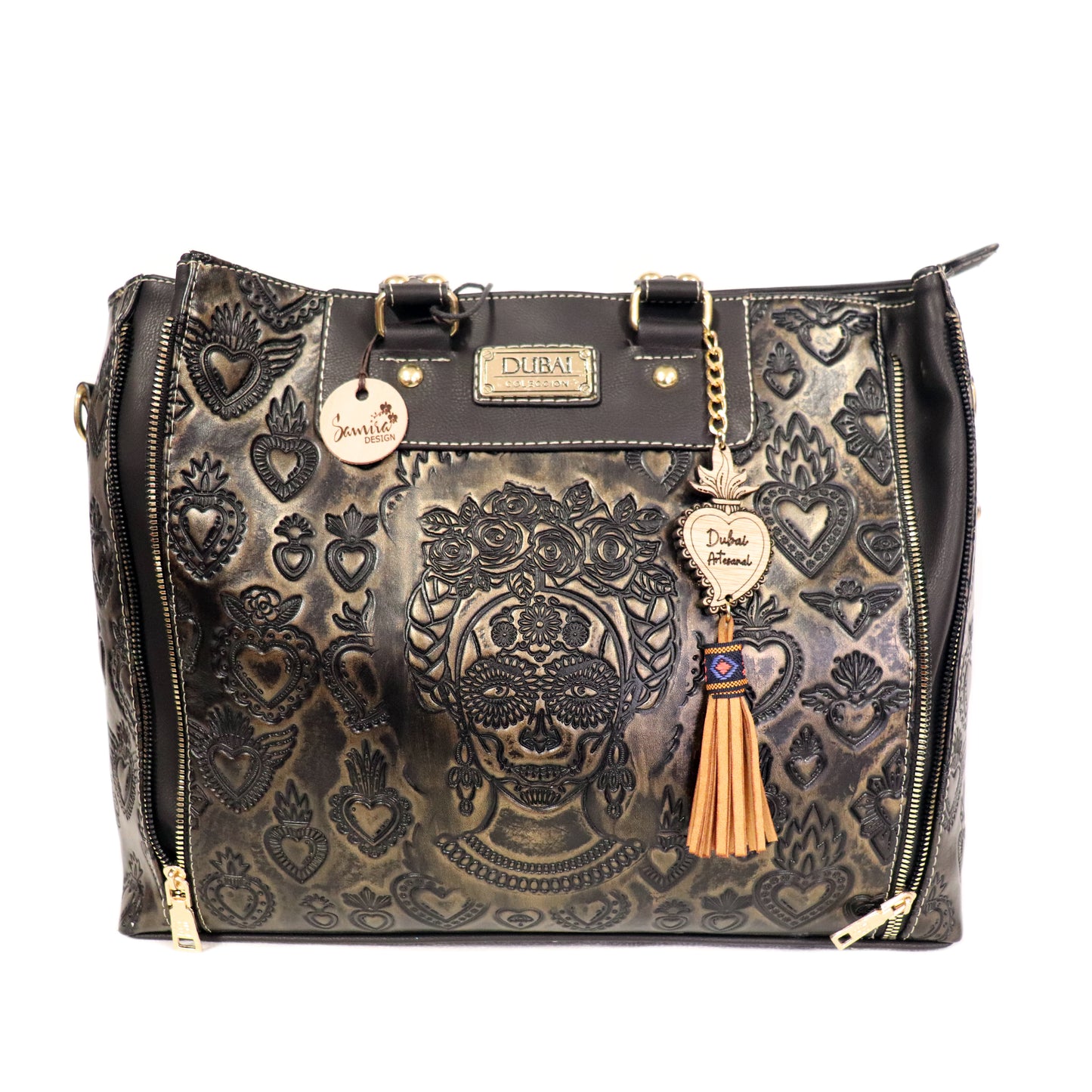 Frida Kahlo - Gold Samira's Design Hand Bag