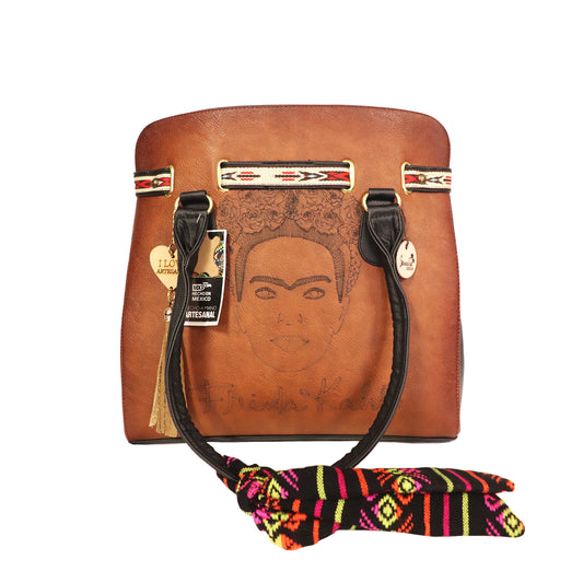 Frida Kahlo - Brown Leather Samira's Design Hand Bag